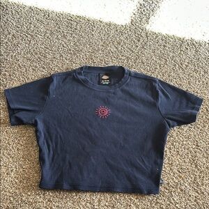 Navy Blue Kids Shirt with Sun Design
